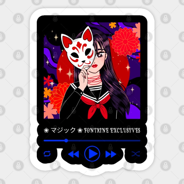 Fontaine Exclusives Masked Anime Girl Logo #26 Sticker by Fontaine Exclusives